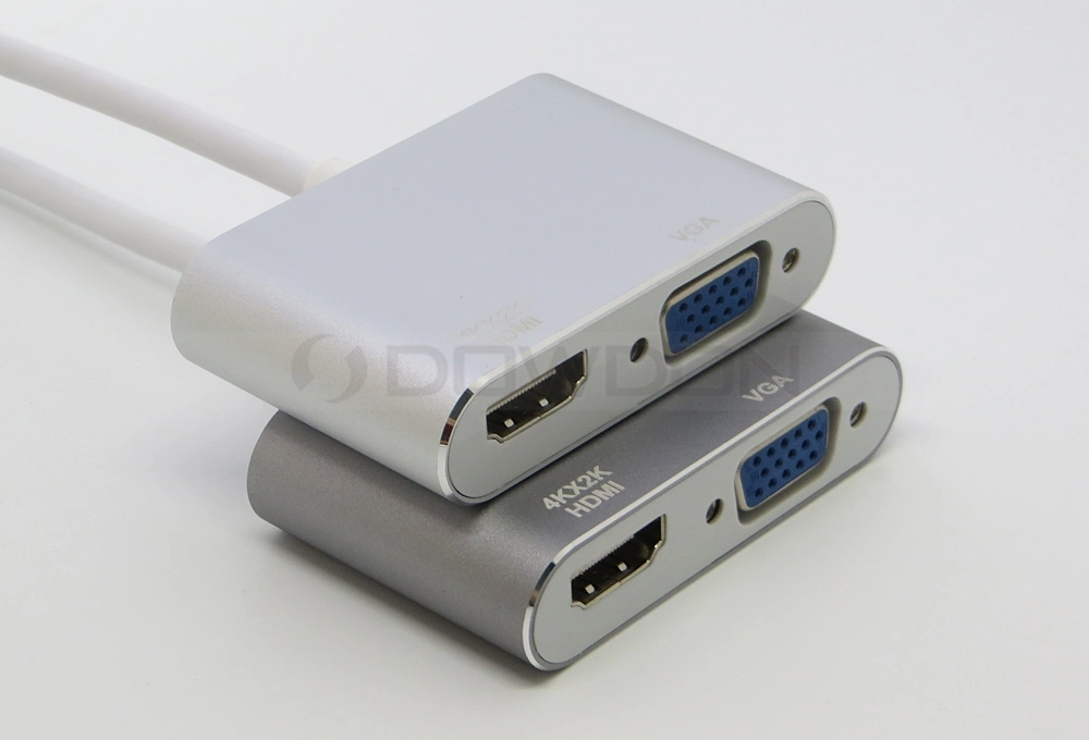 Type C to HDMI 4K VGA Adapter USB 3.1 Type C (USB-C) to VGA HDMI Converter Adaptor for MacBook/Chromebook Pixel